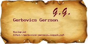 Gerbovics Gerzson névjegykártya